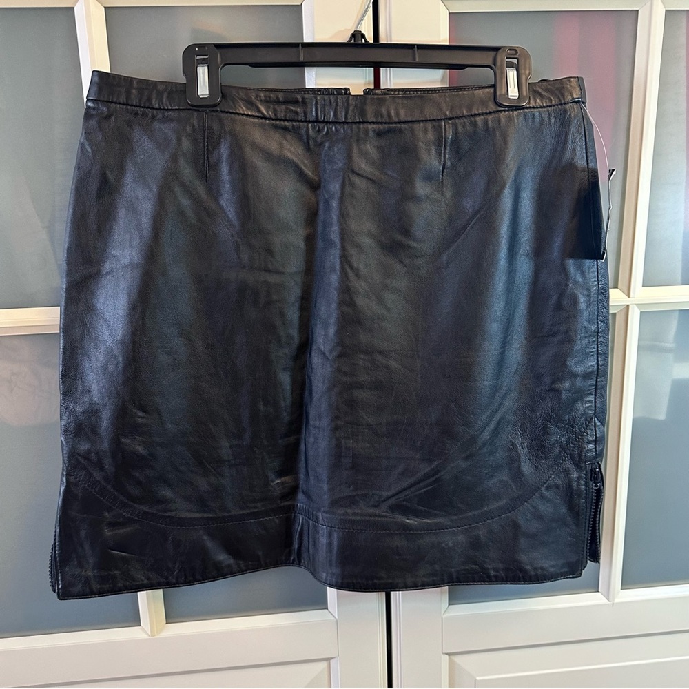 INC Black All Leather Skirt - NWT